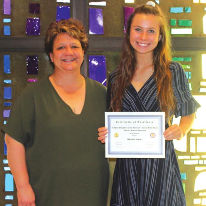 Mikaylee Supak from La Grange High School received $750 and her mother is Renee Supak.