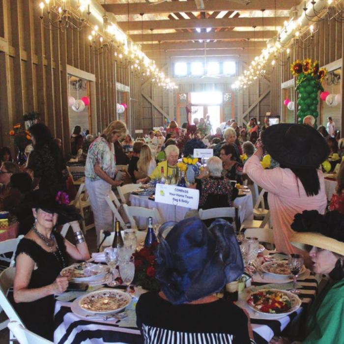 The Compound was filled with decorated donor tables.