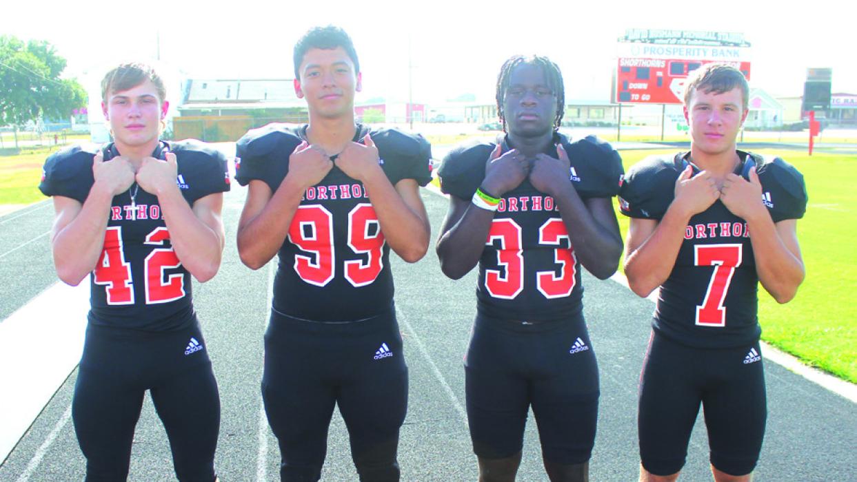The Schulenburg varsity football team is young this season with just four seniors, but those seniors are ready to lead the Shorthorns to a bounce-back season after 2022’s winless campaign. This year’s seniors, left to right are: Jacob Vacek, Nicolas Lopez, Rodney Walton and Bryce Stoever.