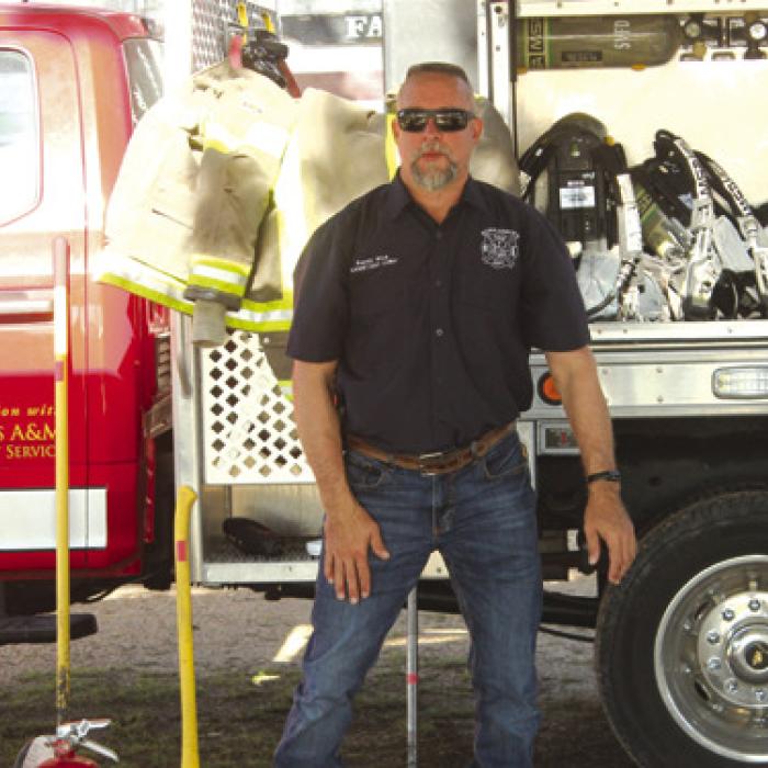Firefighter Randy Wick talks fire safety