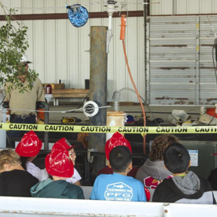 A Fayette Electric crew talks electric safety