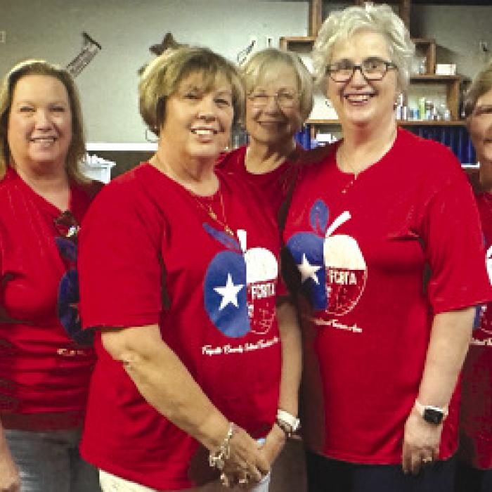 FCRTA officers: Secretary Esther Hartman, First Vice President Lisa Slinkard, Co-President Terri Wagner, Treasurer Chris Morrison, Co-President Peggy Halamicek, and Book Project Chair Marian Tajchman.