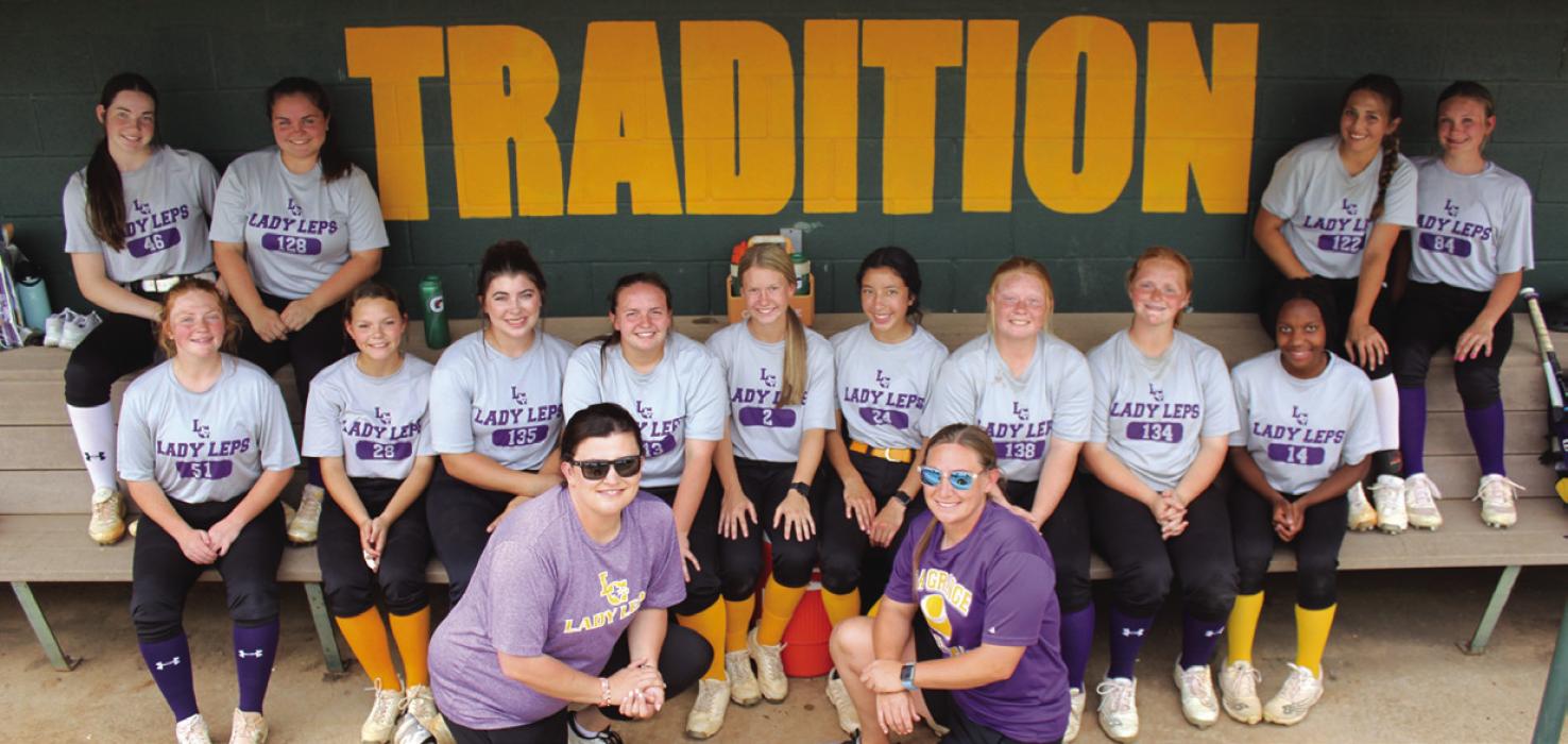 The word ‘TRADITION’ in the La Grange softball dugout says it all as the Lady Leps play in their 26th consecutive postseason.