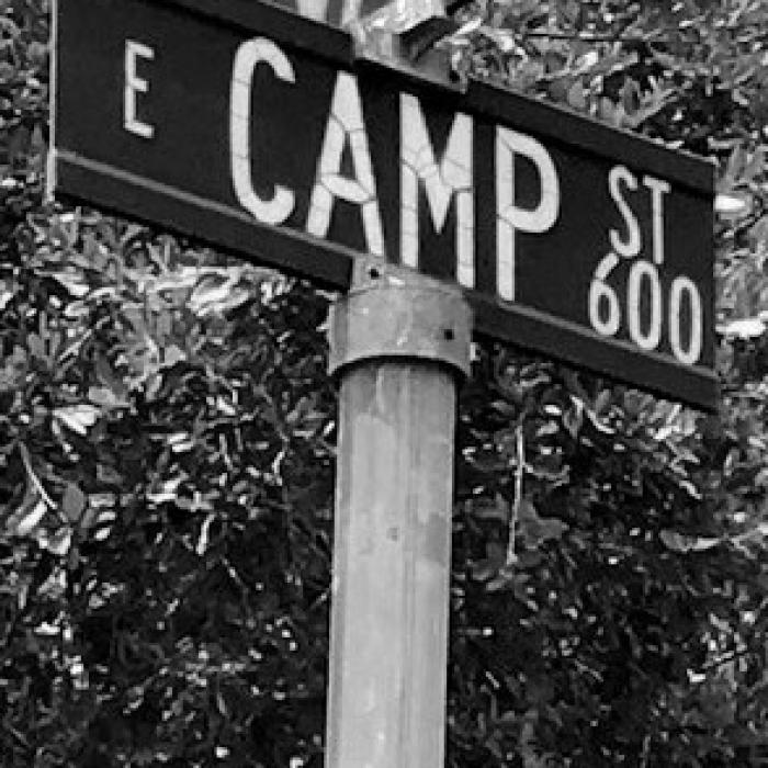 A Camp Street sign.