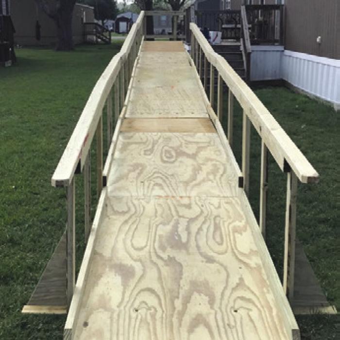 On April 16, Fayette County Texas Ramp Project volunteers built a 60-foot wheelchair ramp on W. Lower Line in La Grange.