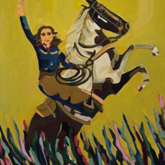 Ana Stapleton’s “Leading Lady” acrylic on canvas.