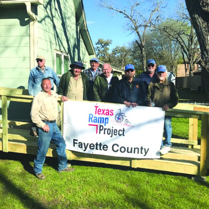 On March 20, Fayette County Texas Ramp Project volunteers built this 24 ft. wheelchair ramp on E. Lafayette St. in La Grange.