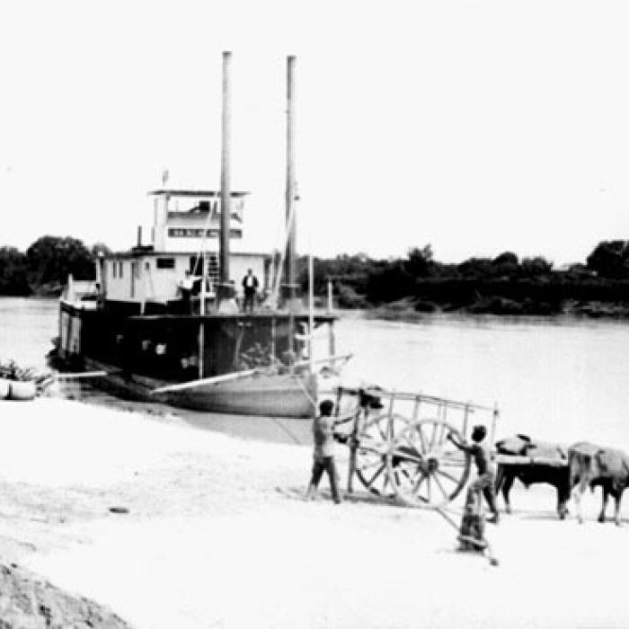 No photos or sketches exist of Kate Ward, but this would be a close resemblance. In the early years, the Colorado in Texas came to be a highway of commerce.