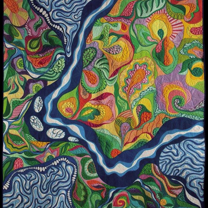 This quilt called “The Naughty Corner” by Tania Tanti was The 2024 Janome Master Award for Innovative Artistry. It’s part of a new exhibit opening this week at the Texas Quilt Museum.