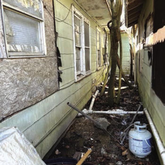 This is what the outside looked like before renovations.
