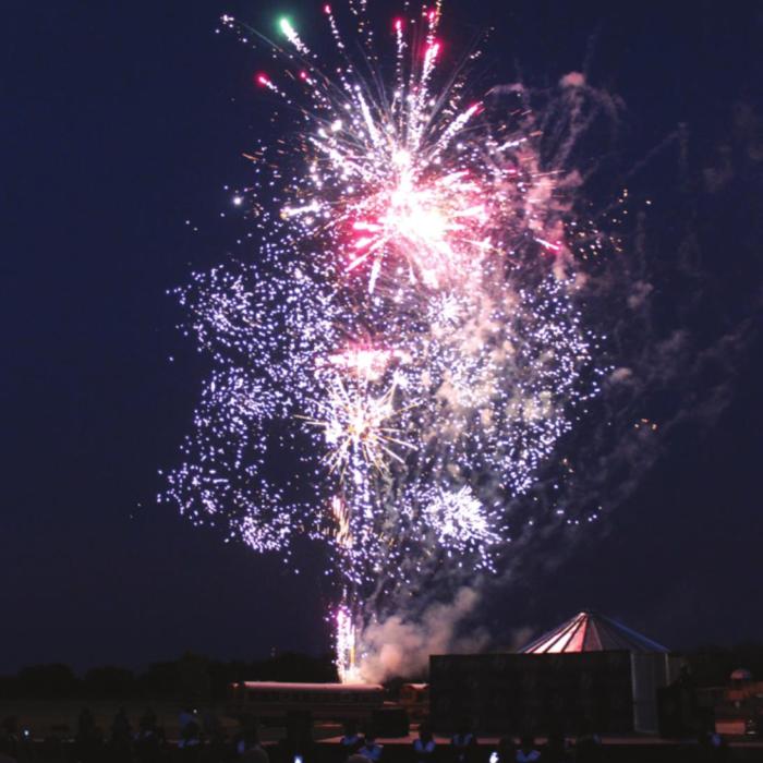 Fayetteville typically had their graduations inside, but having it outside this year allowed for an impressive fireworks display after the ceremony. Photo by Jeff Wick