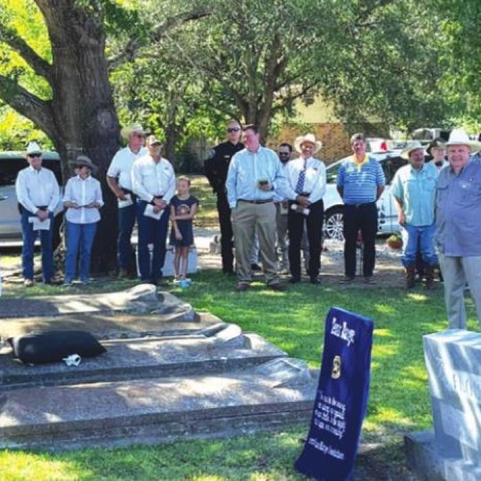 Fayette County Judge Joe Weber speaks at Saturday’s event. Above photos by Fayette County Sheriff’s Department
