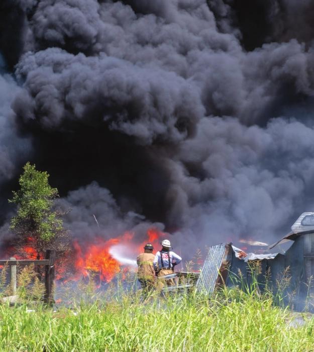 Massive Fire Burns Auto Salvage Yard