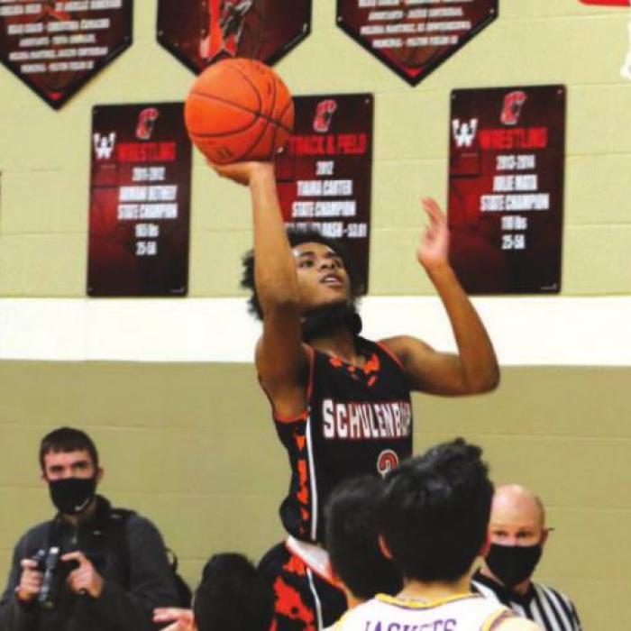 Bryce Wilson goes up for a shot, part of his 28 points.