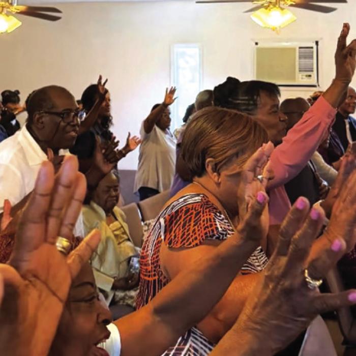 A recent praise and worship service inside Bethlehem AME Church.