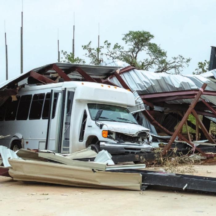 This image is from the aftermath of the tornado that struck La Grange in May of 2019 that did significant damage to First Baptist Church, which was then under construction. Record fi le photo