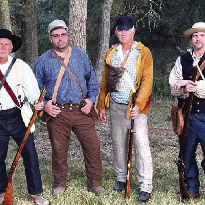 In Scene 1, Karl Oertli, Bill Fisher, Eric Green, Michael Ahart, Mark Mikulin, and Taylor Hendrix act as men preparing their departure for the Dawson Expedition.