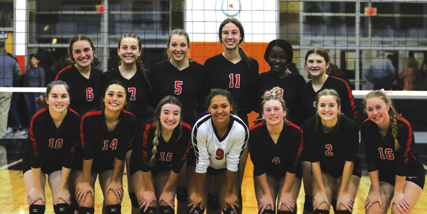 The Schulenburg volleyball team poses after Tuesday’s win. Photo by Audrey Kristynik