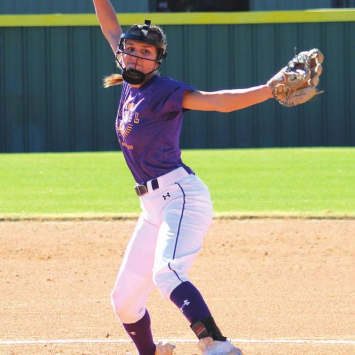 Pitcher Abby Dela Rosa is the lone senior on this year’s La Grange varsity softball team. Photo by Jeff Wick