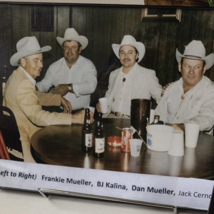 This undated photo from Jack’s celebration shows (from left) Frankie Mueller, BJ Kalina, Dan Mueller and Jack Cernosek.