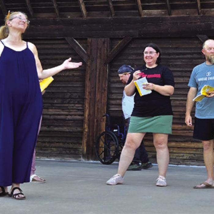 The cast of ‘Calendar Girls’ during a recent rehearsal.