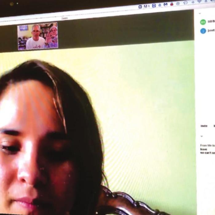 Janet Mareno was Zooming an English session the night after got her first computer.