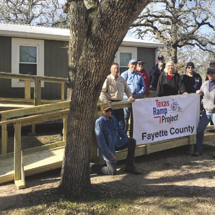 On Jan. 16, Fayette County Texas Ramp Project volunteers built a 46 ft. wheelchair ramp on St. James Church Rd.