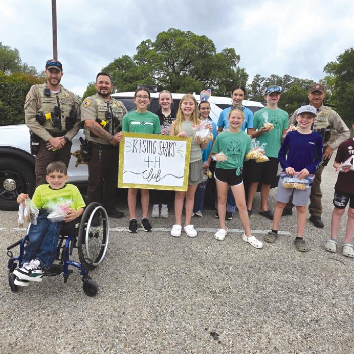 The Rising Stars 4-H Club of Fayette County had a bake sale on April 19 and donated the left over goodies to the Fayette County Sheriff’s Department.