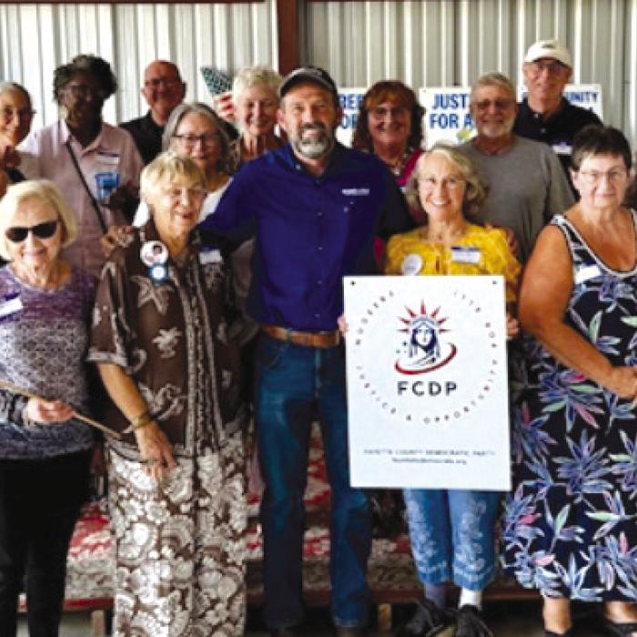 Democrats gathered to hear governor hopeful Bobby Cole Thursday, Oct. 16, at Majek’s Winery outside Schulenburg. A professed no nonsense candidate “from the outside,” Cole, an East Texas cattleman, believes in people. In his talk to the locals he championed the future with investment in students and teachers, farms and farmers, paths to legal citizenship, affordable healthcare, a living minimum wage for people who build and fuel the economy, and for citizens to keep their earned pay.