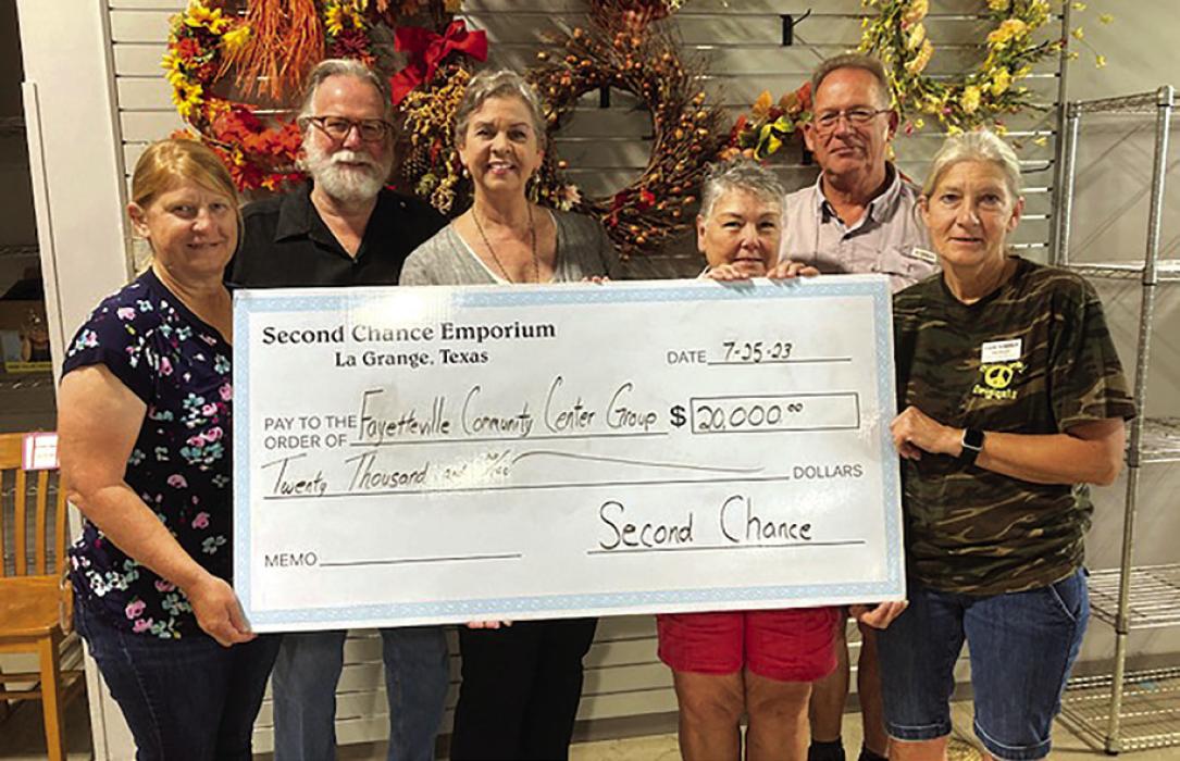 Second Chance Donates to Fayetteville Center