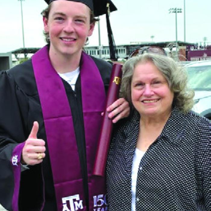 Roberta Gullick and Lance Liccioni at Texas A&amp;M University graduation.