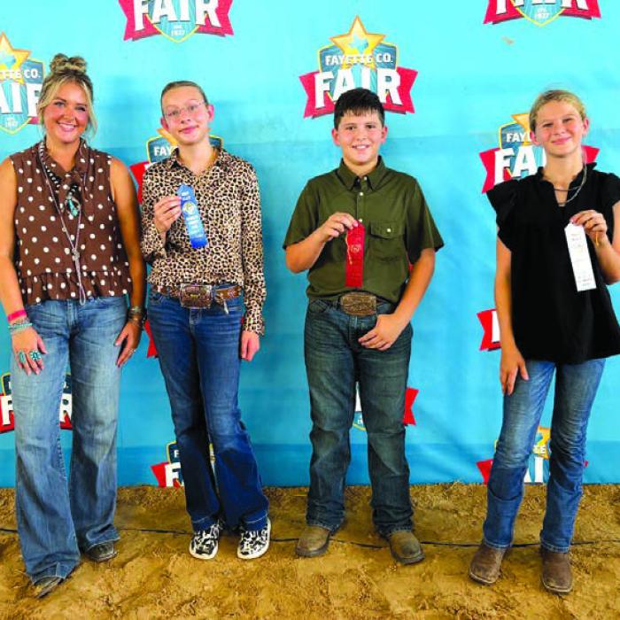 Record book/Interview Winners, Junior, sponsor La Grange Farm and Ranch, Morgan Dornak: Kennedy Kaspar, Hudson Holub and Harper Pittman.