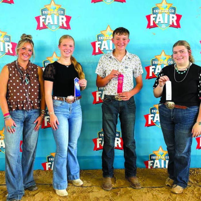 Herdsman Quiz Winners, Senior, sponsor Ashley Mitchell and Round Top Real Estate, Morgan Dornak representing; Madison Markwardt, Holden Holub and Rheagan Karisch.