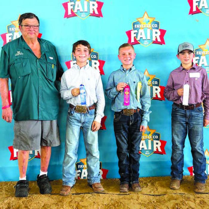 Salesmanship Winners, Intermediate, sponsor Carmine State Bank, Roy Wied: Crockett Guenther, Kannon Jacob and Gage Smyrkovsky.