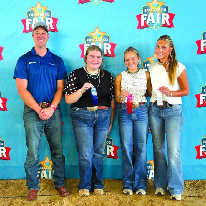Salesmanship Winners, Senior, sponsor Fayette Savings, Wade Mozisek: Rheagan Karisch, Reisy Janca and Eva Shaw.