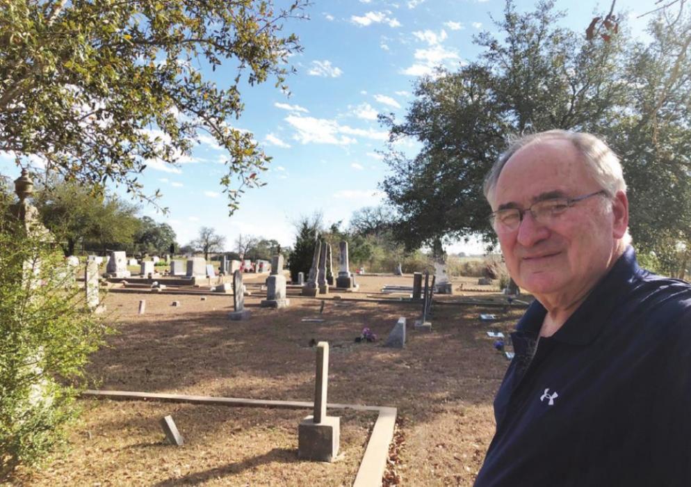 Rod Koenig’s family ties to the Black Jack Springs Cemetery west of La Grange go back to his ancestors’ arrival from Germany in the mid-1800s. Photo by Elaine Thomas
