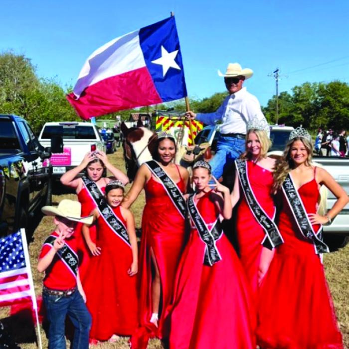 The Fayette County Fair Royalty Court getting ready for a parade last year.