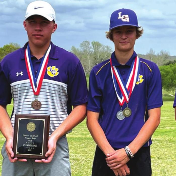 The La Grange district champ boys golf team, left to right: Gavin Hollek, Grant Hollek, Braxton Dahse and Walker Hightower.