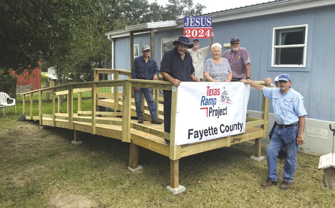 On Nov. 9, Fayette County Texas Ramp Project volunteers built this 44 ft. ramp on US 290 in Carmine.