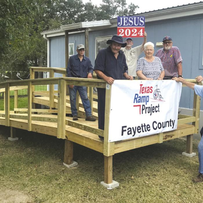 On Nov. 9, Fayette County Texas Ramp Project volunteers built this 44 ft. ramp on US 290 in Carmine.