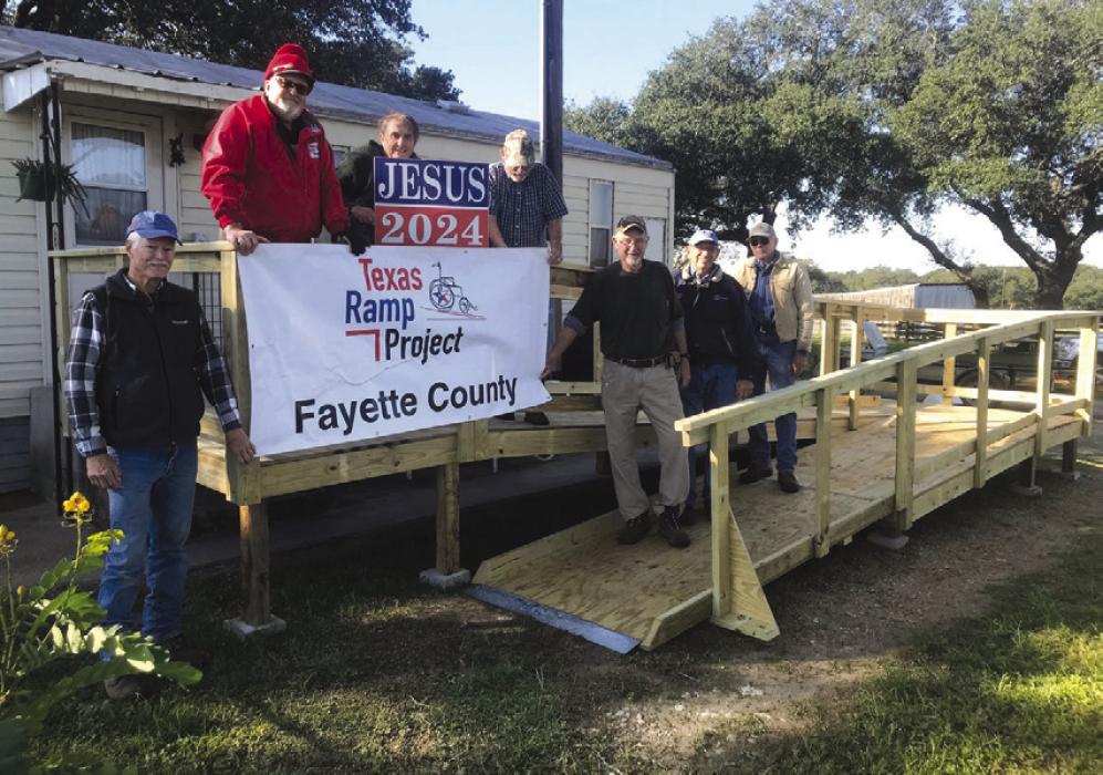 On Nov. 2, Fayette County Texas Ramp Project volunteers built this 48 ft. ramp on S. Knezek Road near Praha.