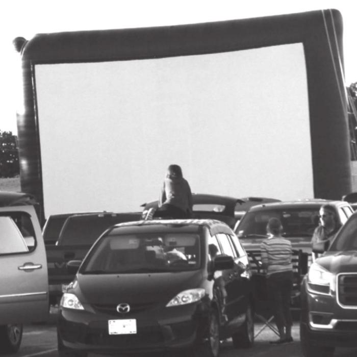 Big Crowd Shows Up for First Drive-in Movie Night