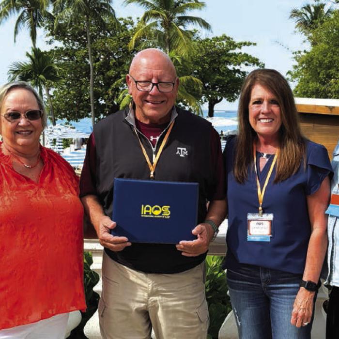 Featured in the photo from left to right are Mary Ann Hatfield, Dr. Larry Hatfield, Glenda Johnson, and Donna Cooper.