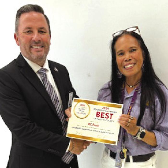 XC Proch was named the best La Grange Elementary School Support Staff.