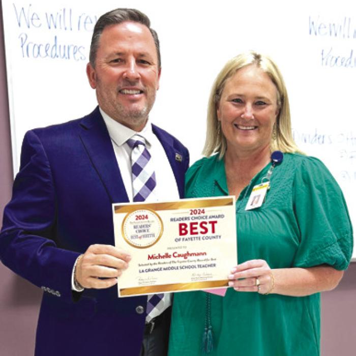 Michelle Caughmann was named the best La Grange Middle School Teacher.