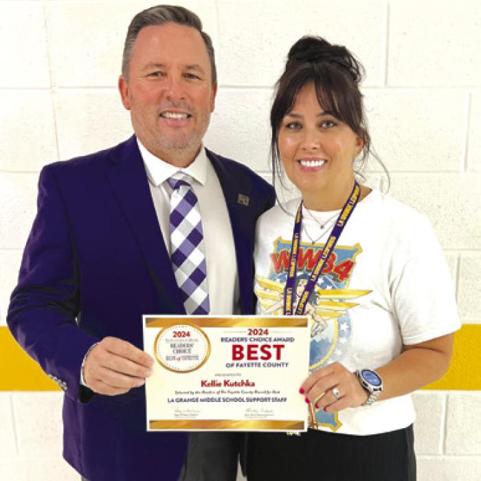 Kellie Kutchka was named the best La Grange Middle School Support Staff.