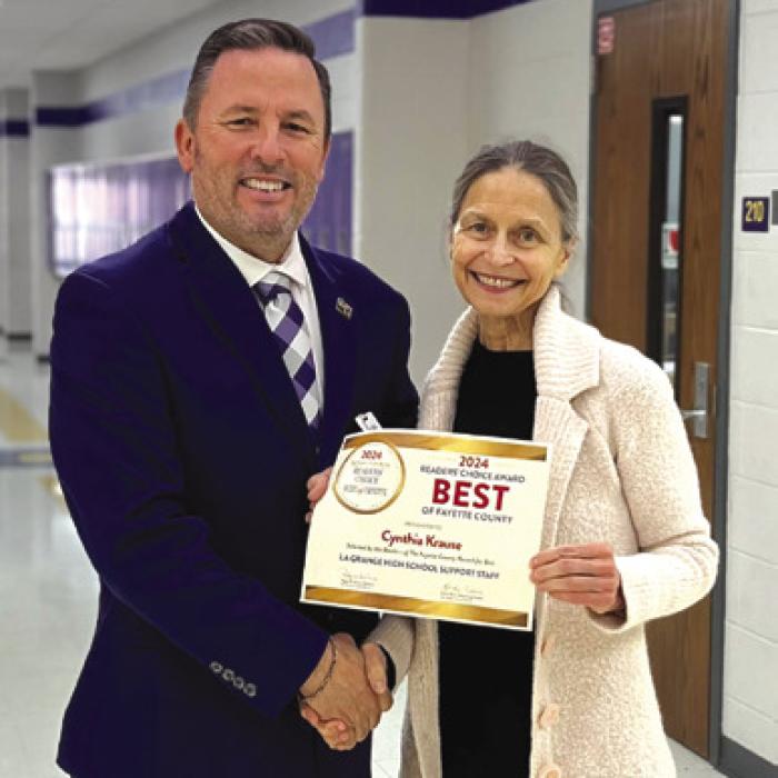 Cynthia Krause was named the best La Grange High School Support Staff.