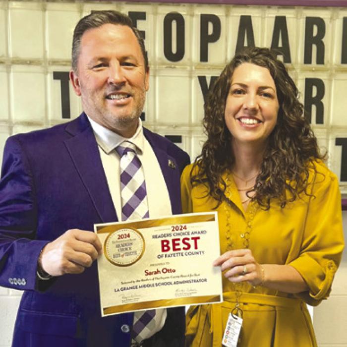 Sarah Otto was named the best La Grange Middle School Administrator.