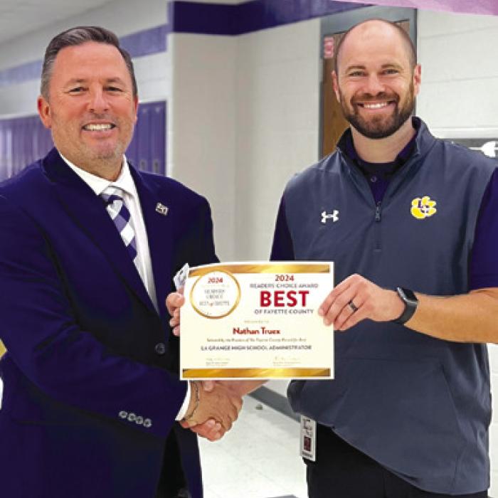 Nathan Truex was named the best La Grange High School Administrator.