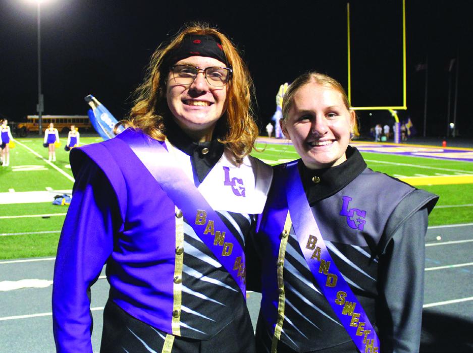 After the most successful marching season in La Grange High School history, members of that group were celebrated Friday on Band Night at the Leopard football game. Part of the festivities were the naming of the Band Beau, Westin Smith, left, and the Band Sweetheart, Jill Newton, right, pictured above. Photo by Jeff Wick